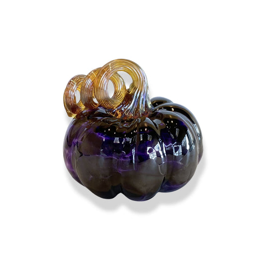 Fall Decoration small handblown purple pumpkin