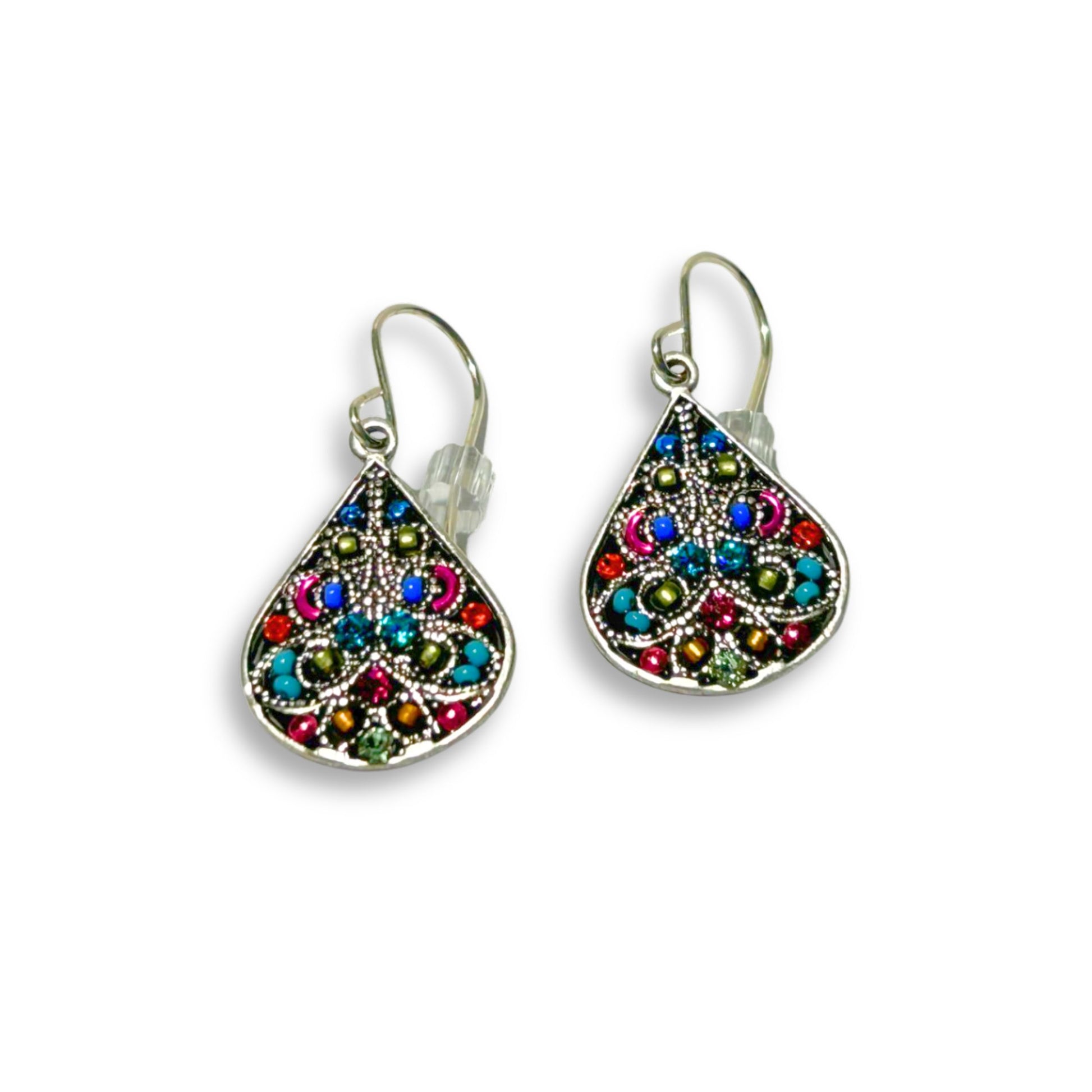 Filigree Drop Earrings Multicolor European Crystals