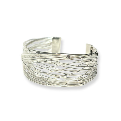 Flight of Silver Wrapped Cuff Bracelet