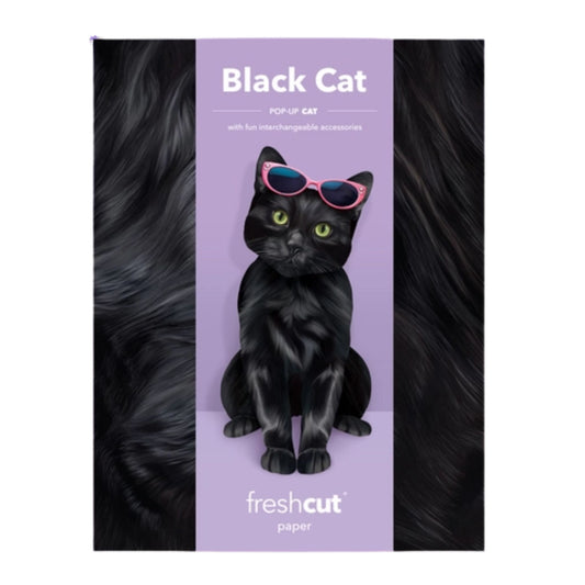 Fresh Cut Black Cat Pop Up Greeting Card