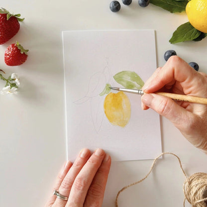 Fruit Paintable Watercolor Notecard Activity