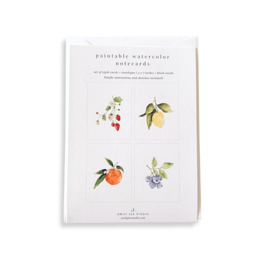 Fruit Paintable Watercolor Notecard Set