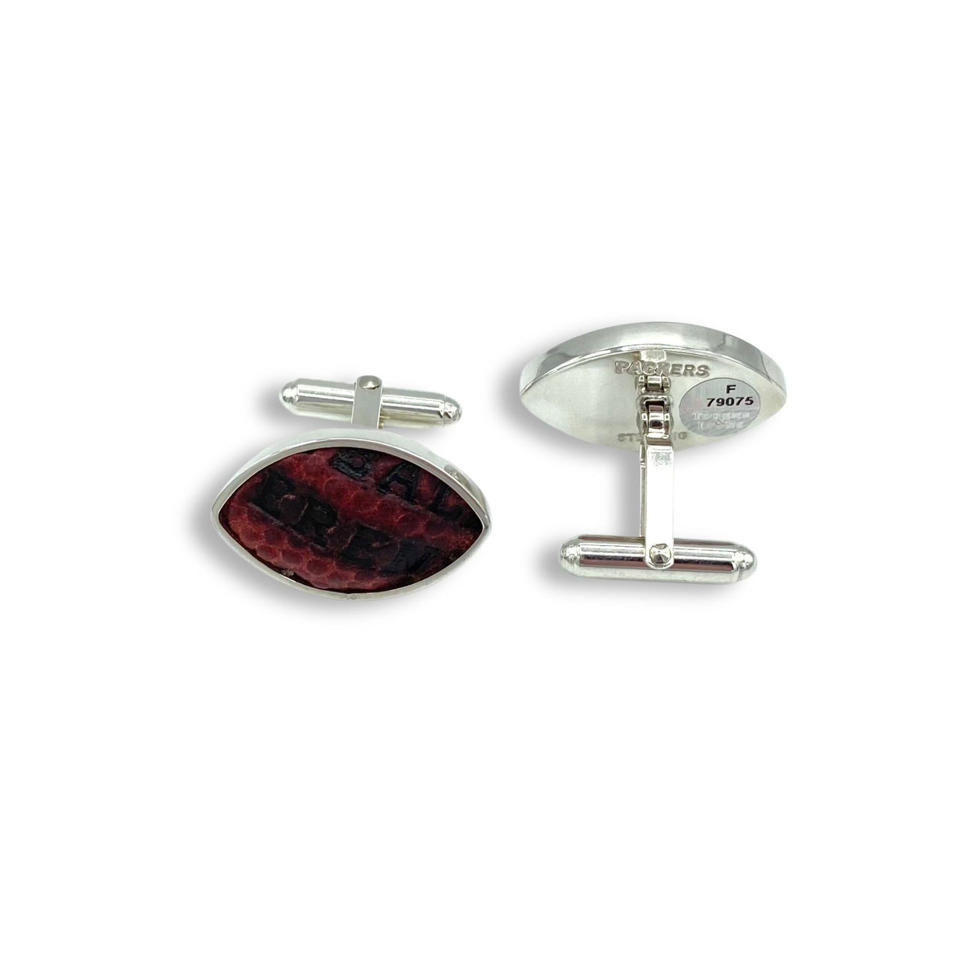 GB Packers Used Football Cufflinks