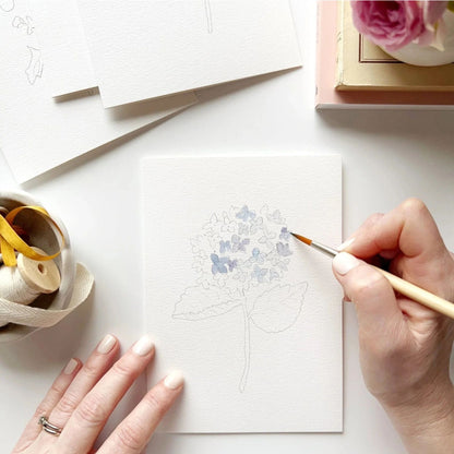 Garden Flowers Paintable Water Color Note Card Set 