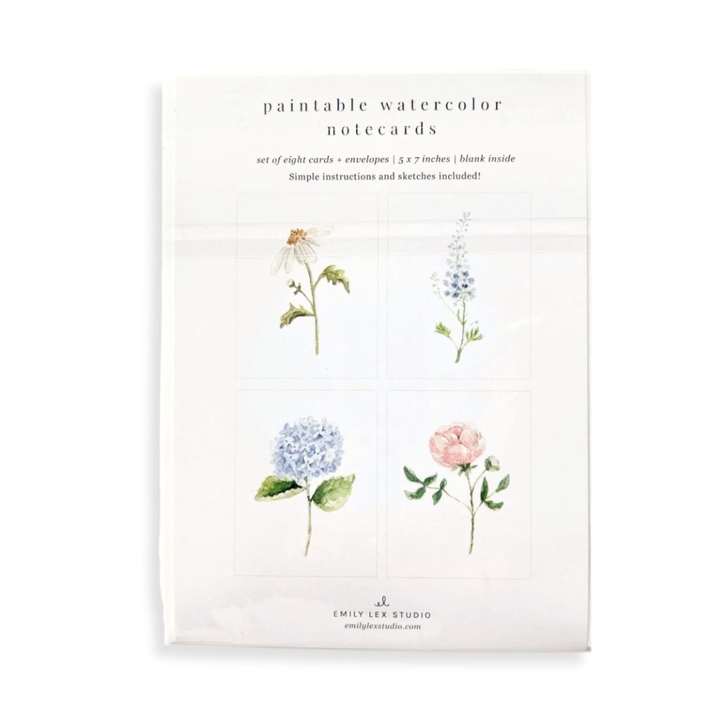 Garden Flowers Paintable Watercolor Notecard Set