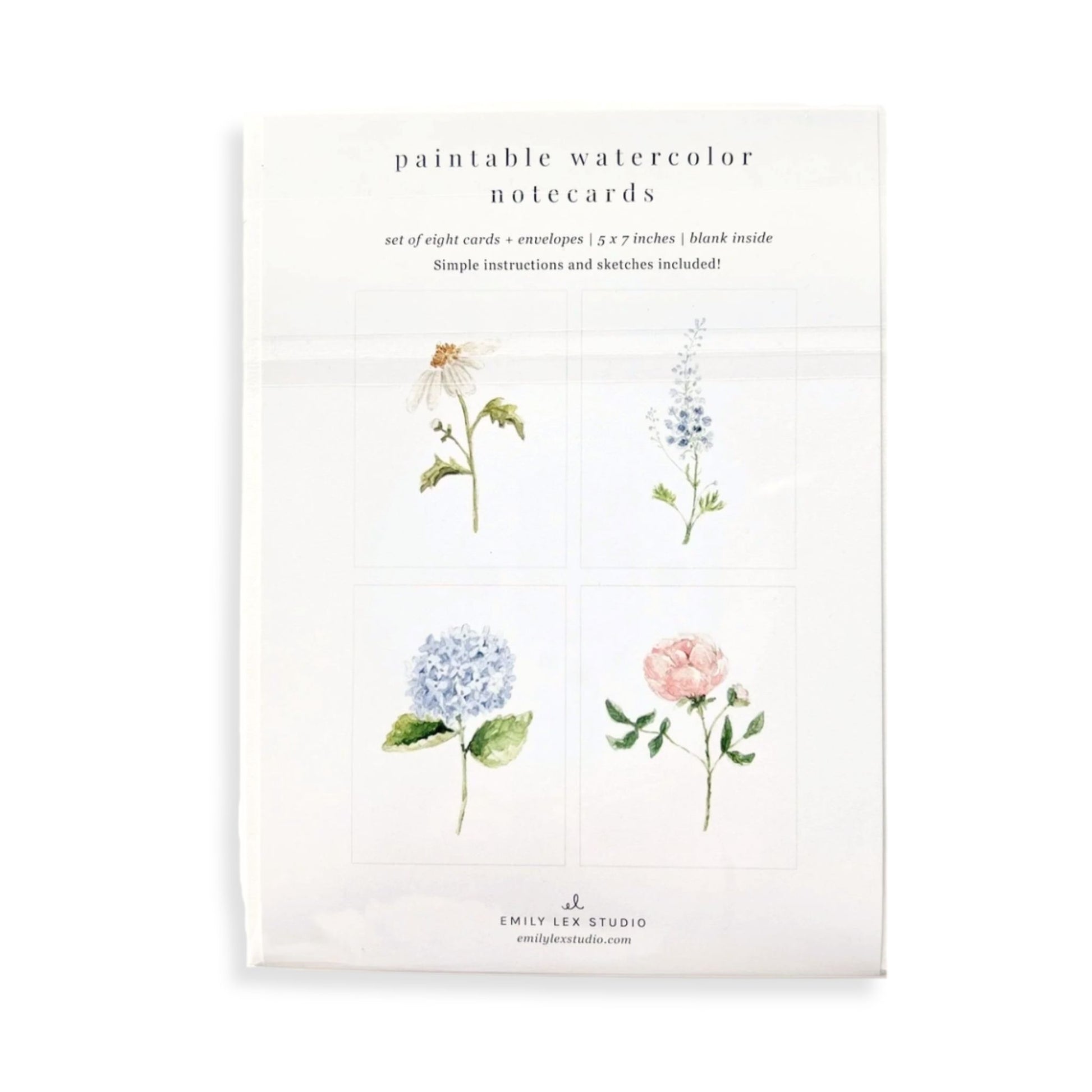 Garden Flowers Paintable Watercolor Notecard Set