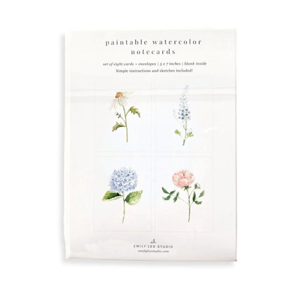 Garden Flowers Paintable Watercolor Notecard Set