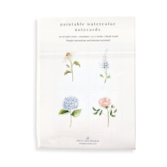 Garden Flowers Paintable Watercolor Notecard Set