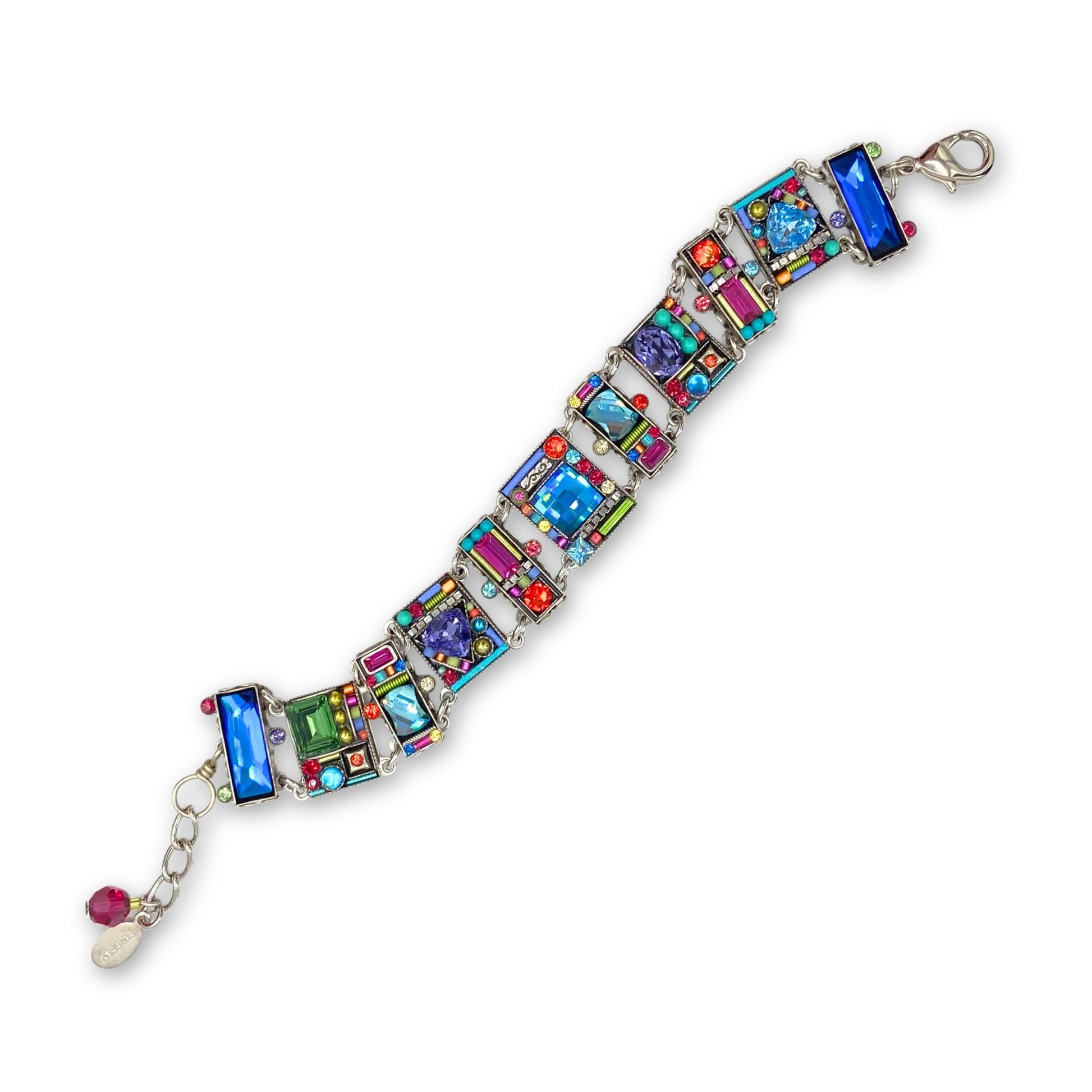 Geometric Multi Bracelet with Crystals 