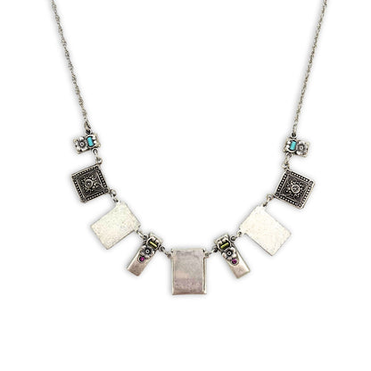 Geometric Necklace made from imitation rhodium plating