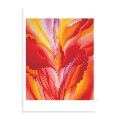 Georgia O'Keeffe Abstract flower Notecards - Red Canna