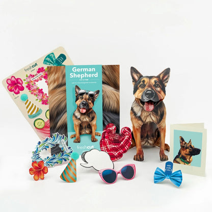 German Shepherd Greeting Card with Accessories