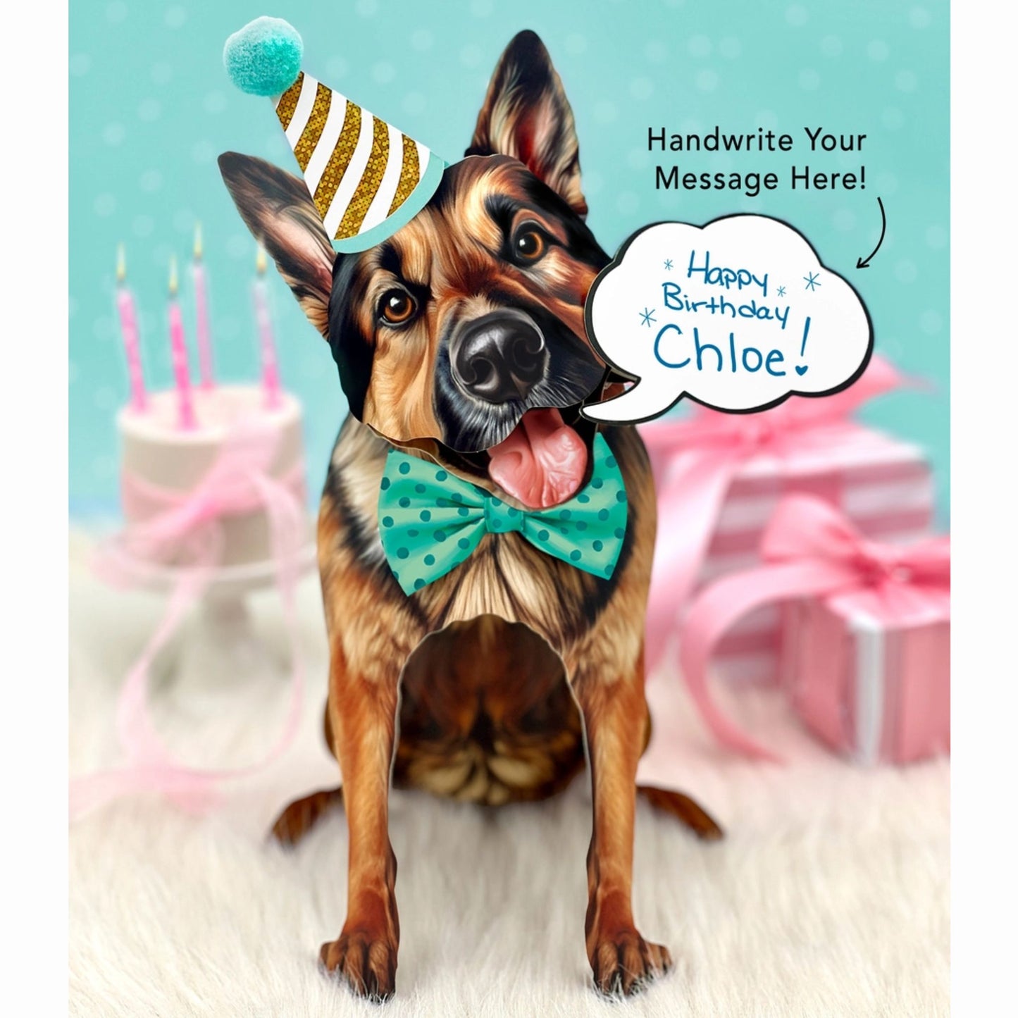 German Shepherd Pop Up Card With Accessories