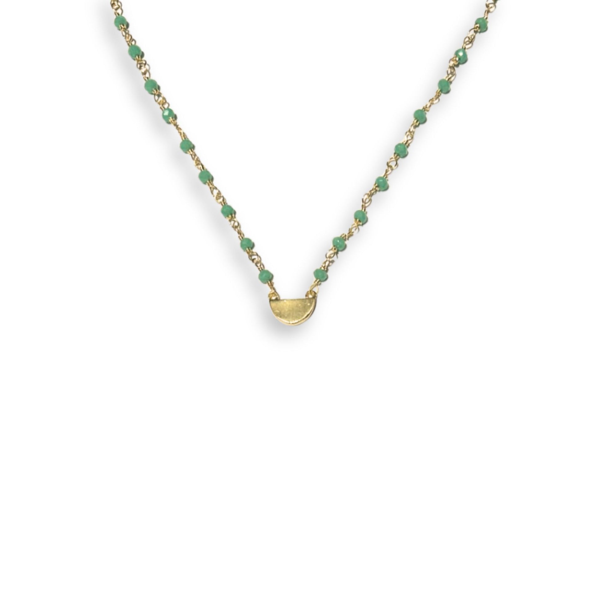 Gladiolus Gold and Green Necklace