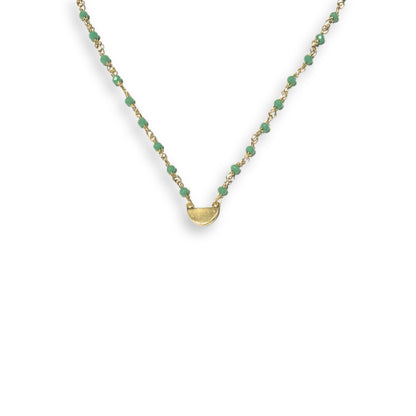 Gladiolus Gold and Green Necklace