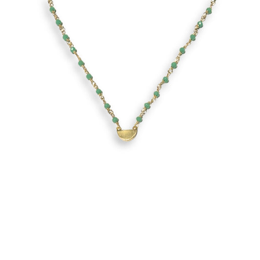 Gladiolus Gold and Green Necklace