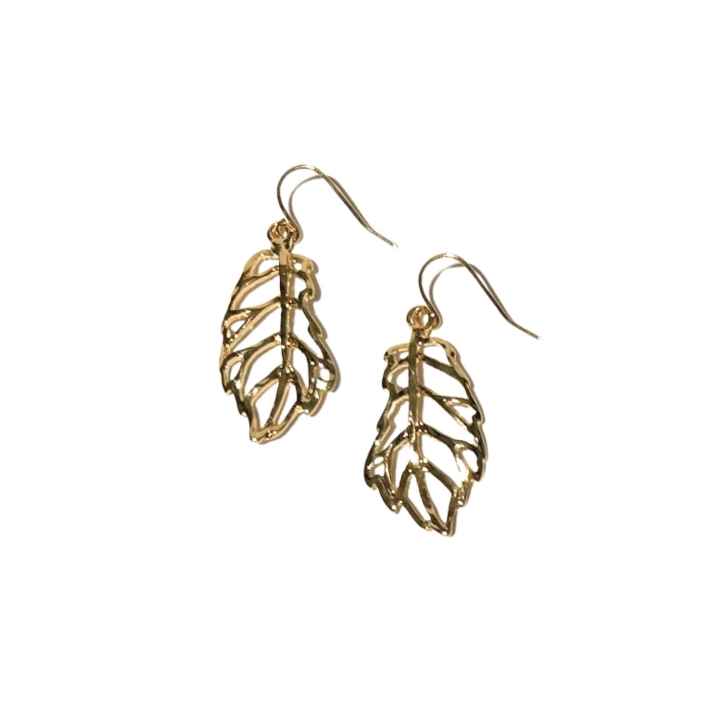 Gold Leaf Drop Earrings