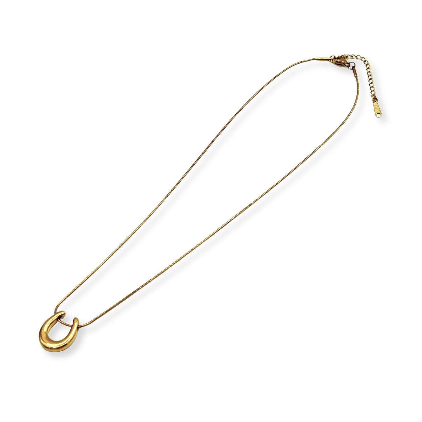 Gold Modern Horse Shoe Necklace Accessory