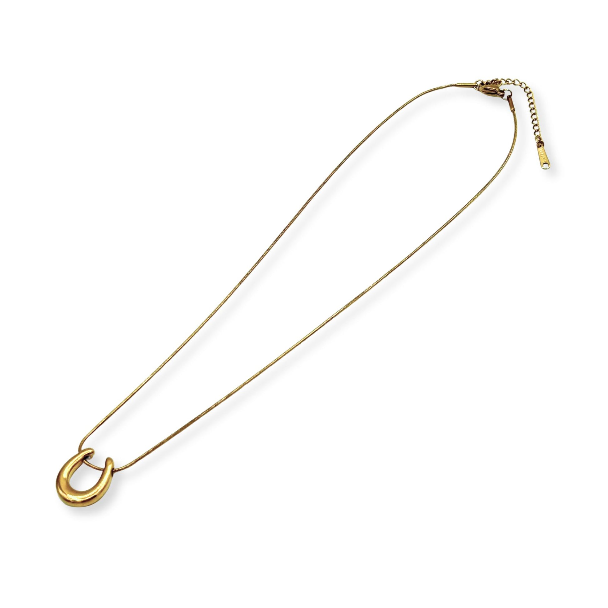 Gold Modern Horse Shoe Necklace Accessory