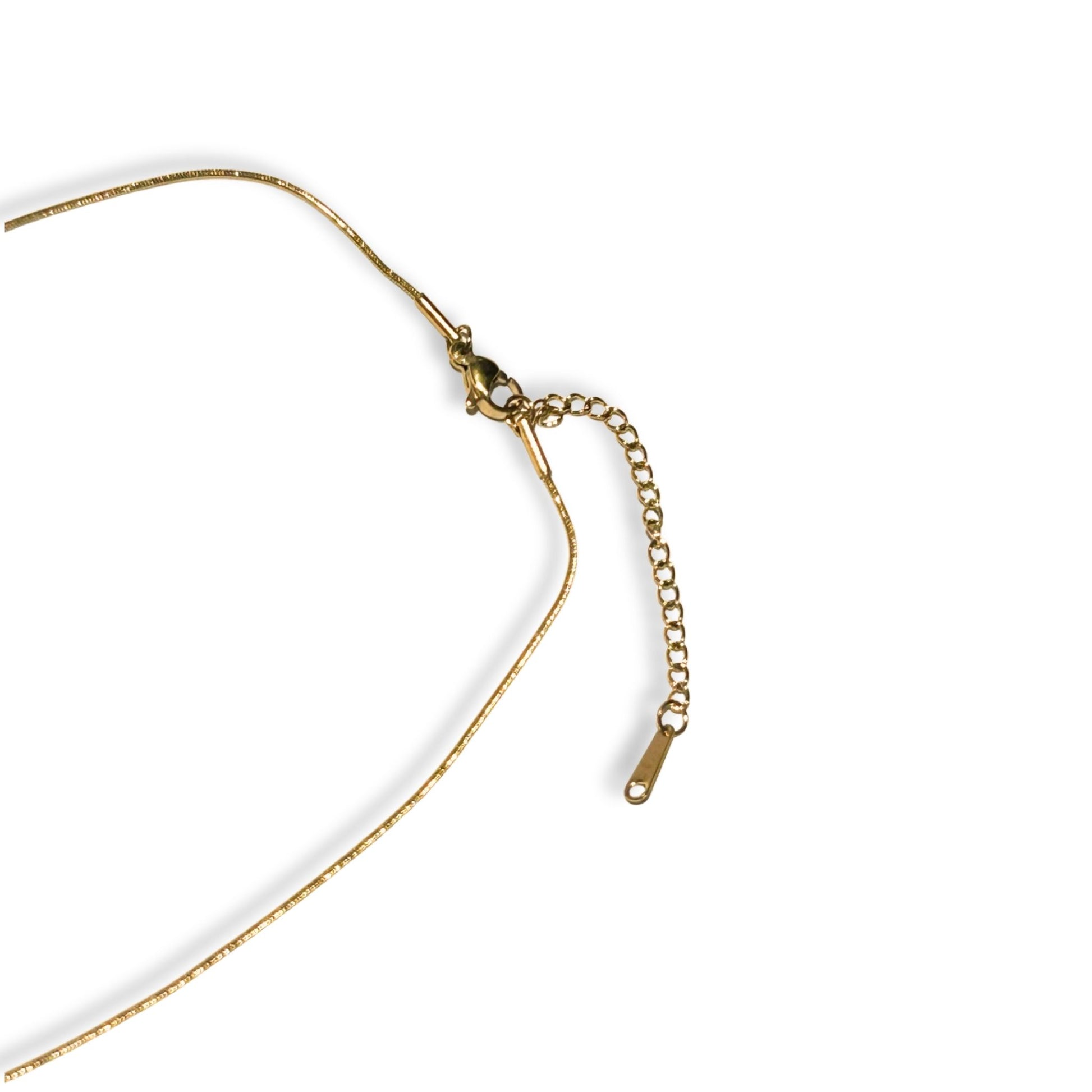 Gold Necklace With Turquoise Square Pendant