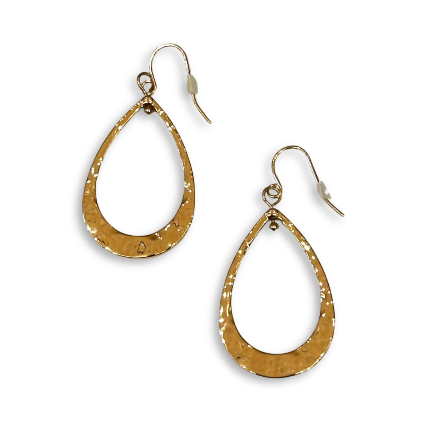 Gold Open Teardrop Drop Earrings