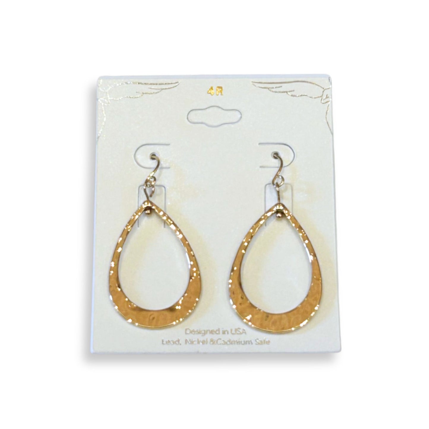 Gold Open Teardrop Earrings