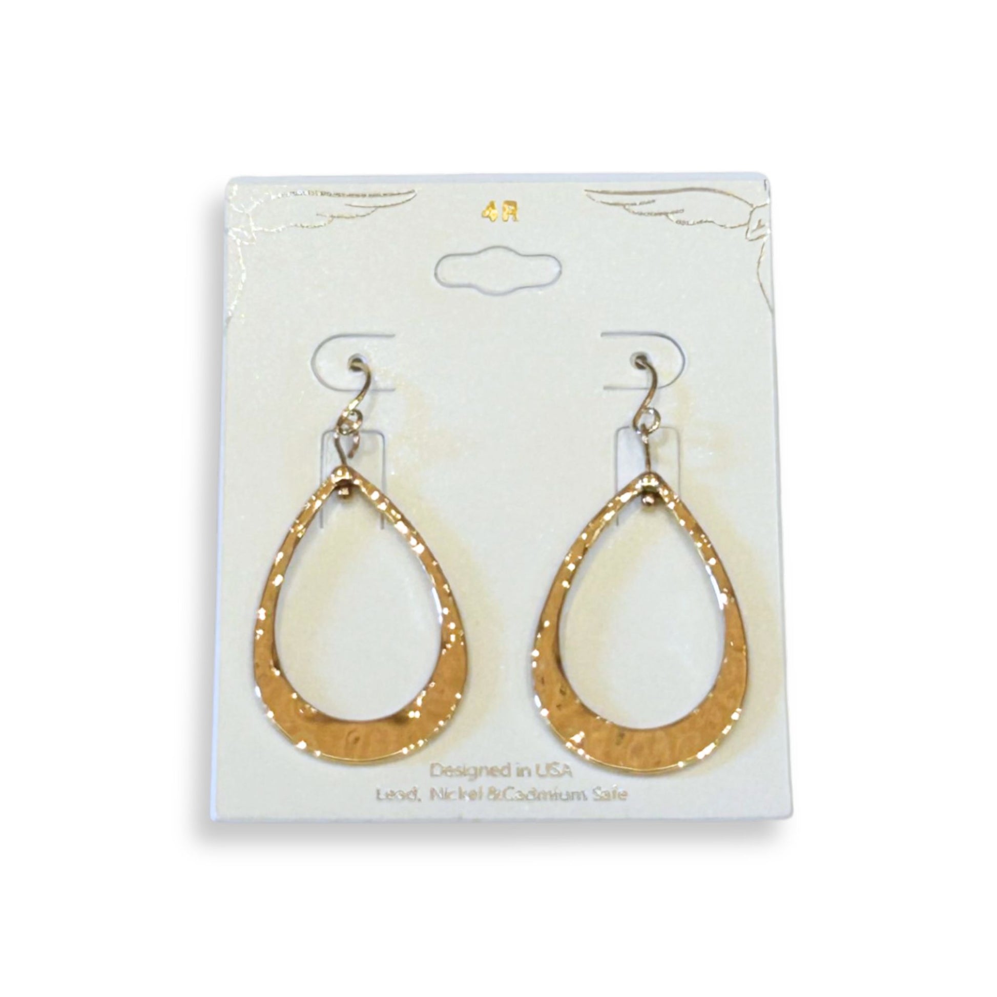 Gold Open Teardrop Earrings
