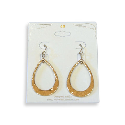 Gold Open Teardrop Earrings