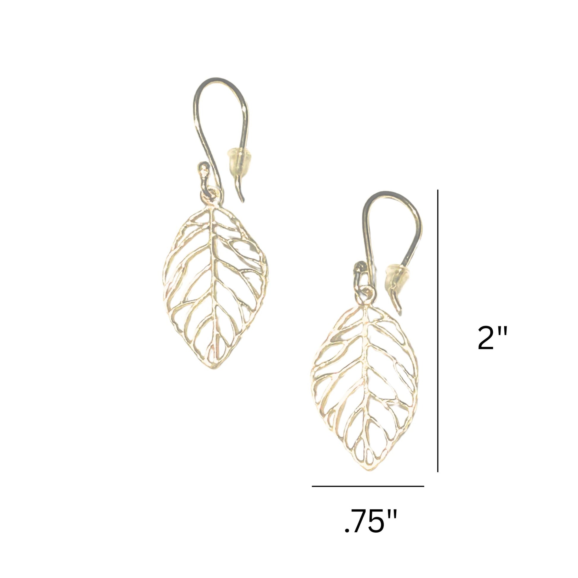 Gold Skeleton Leaf Drop Style Earring