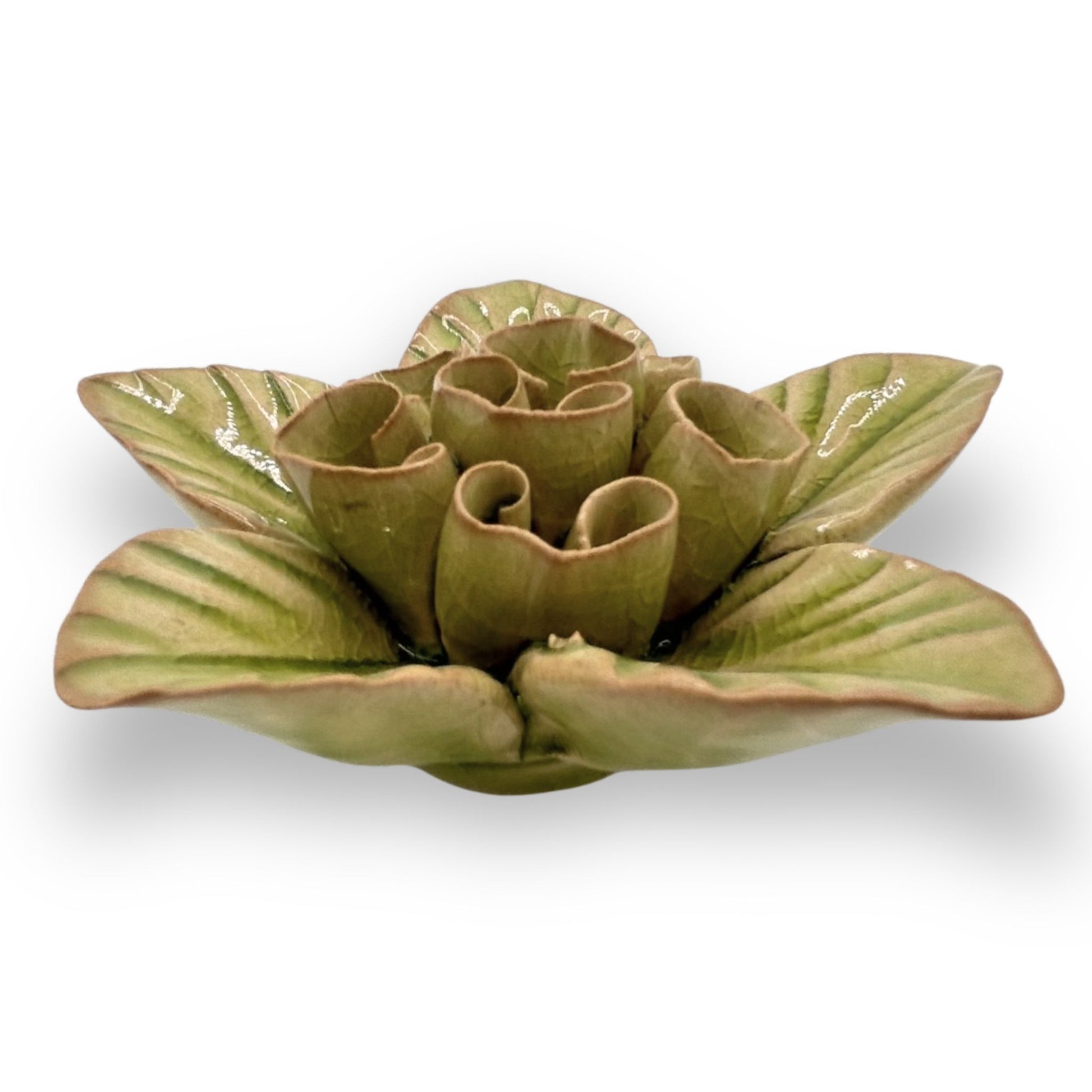 Green Lotus Ceramic Flower