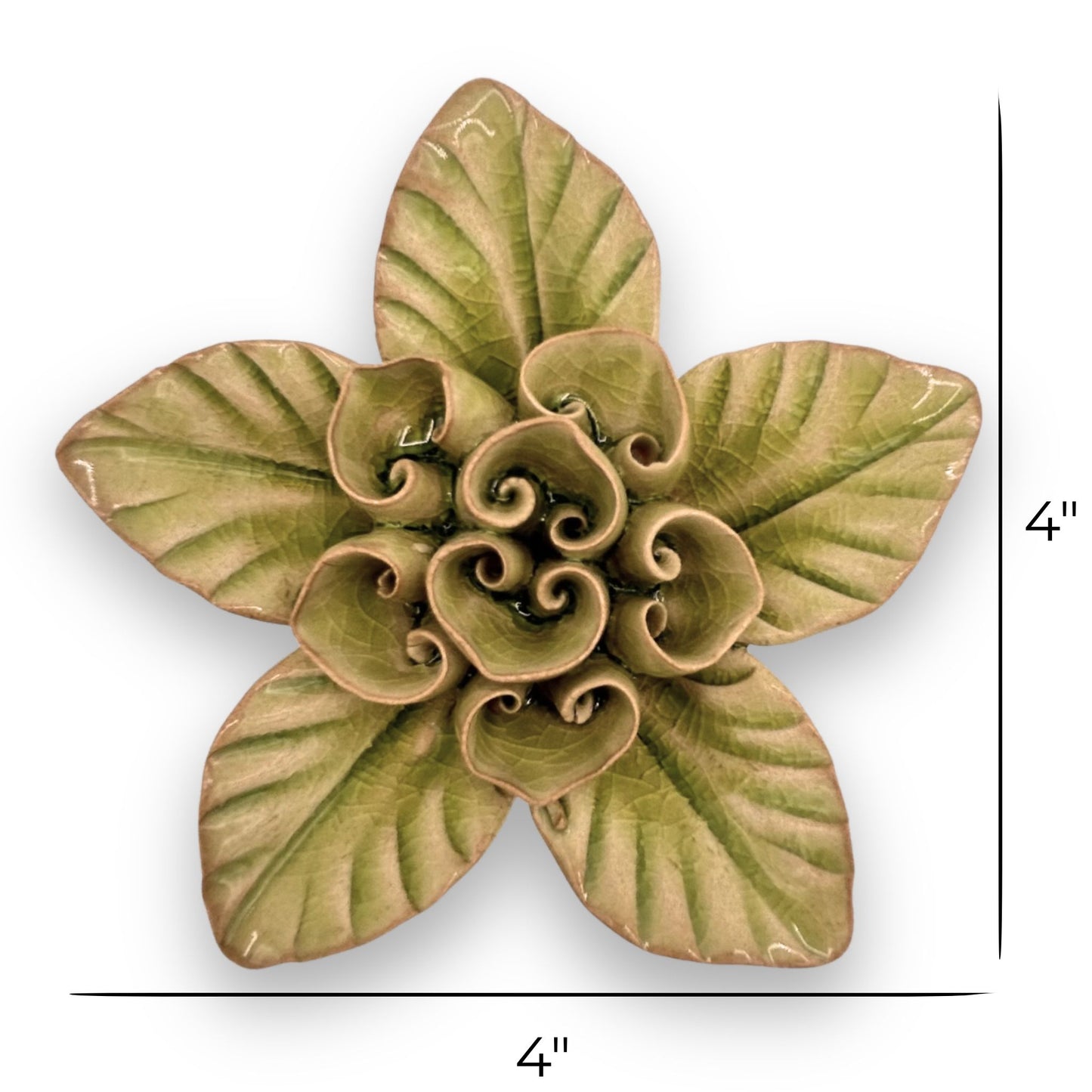 Green Lotus Ceramic Flower Bloom