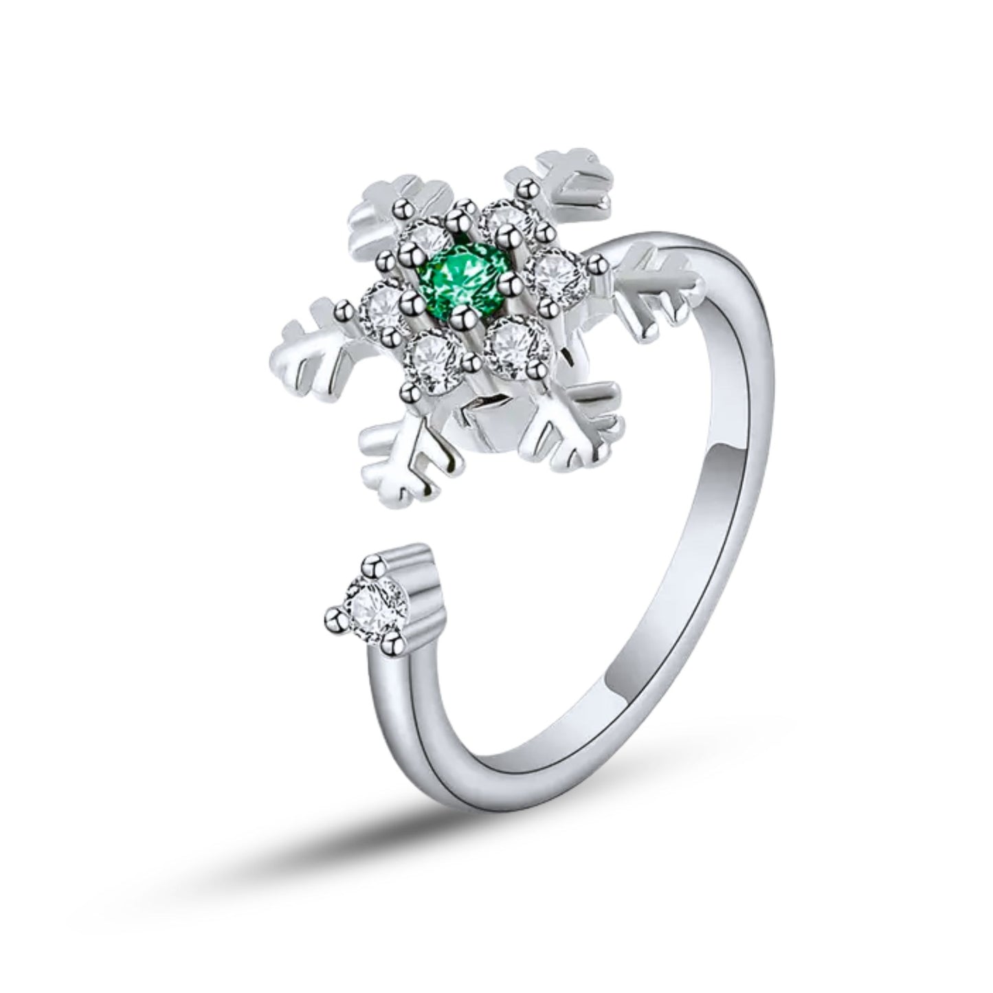Holiday - Snowflake with green stone