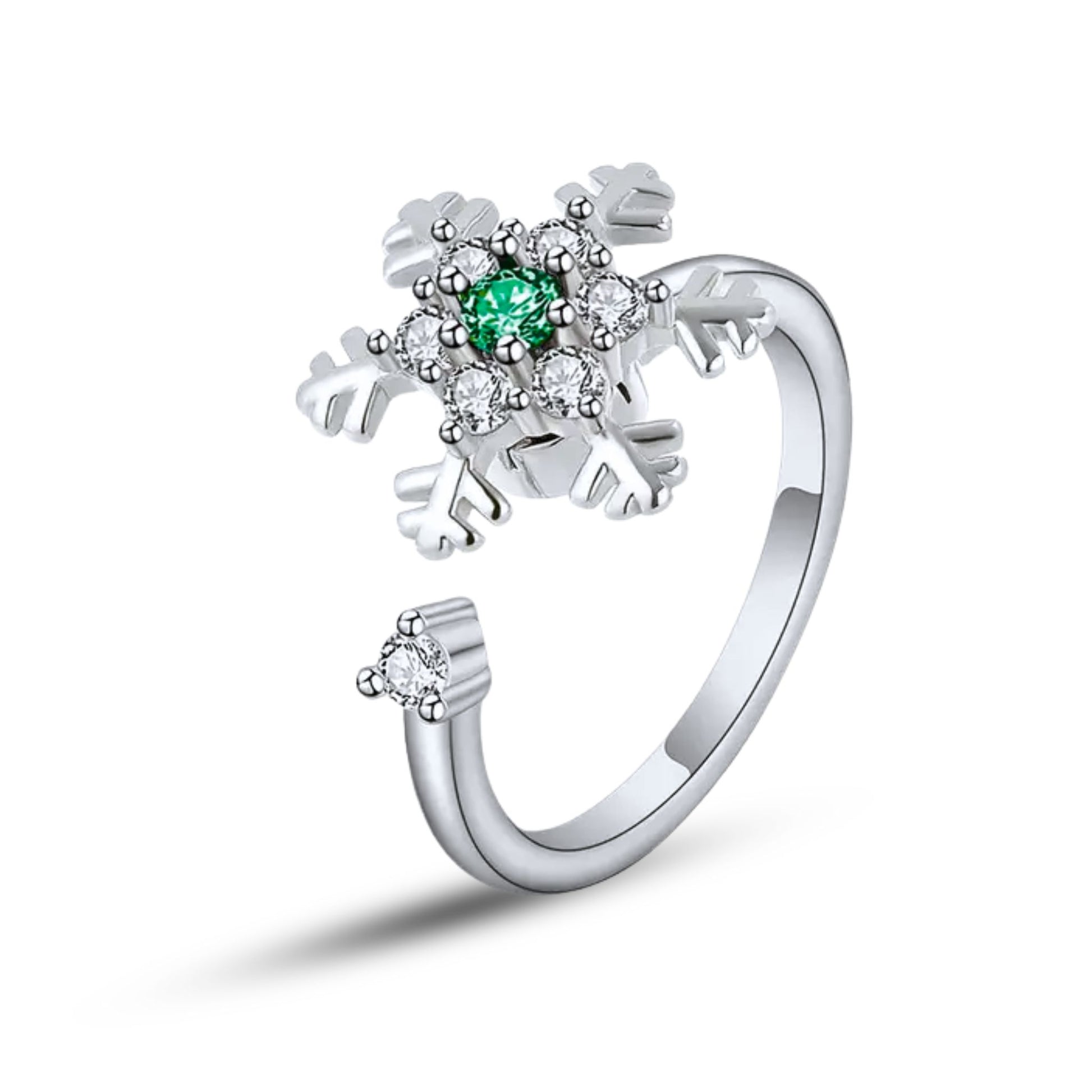 Holiday - Snowflake with green stone