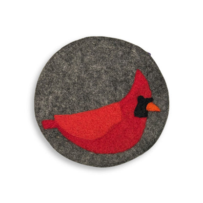 Handmade Cardinal Felted Trivet