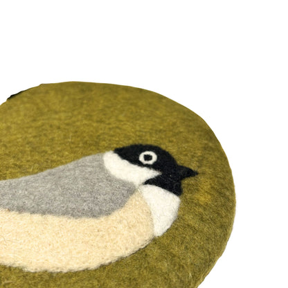 Handmade Chickadee Felted Trivet