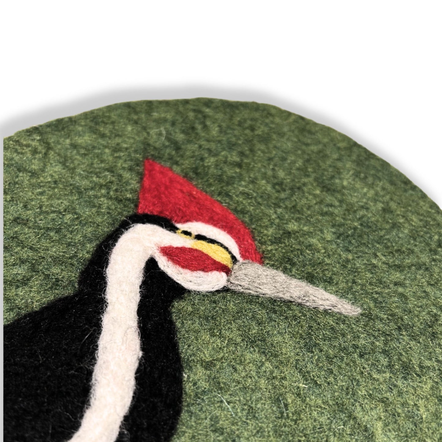 Handmade Pileated Woodpecker Felted Trivet