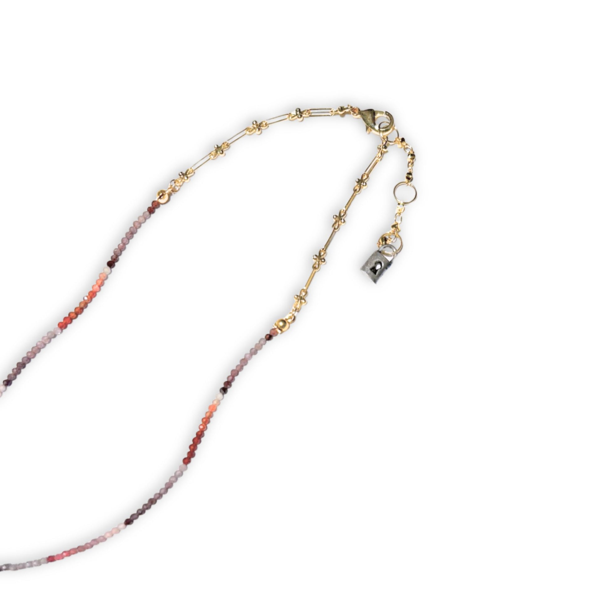 Hatshepsut 18 K Gold Plated Strawberry Quartz Necklace with Pendant