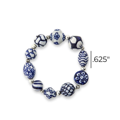 Heinen Delfts Blauw Beaded Bracelet