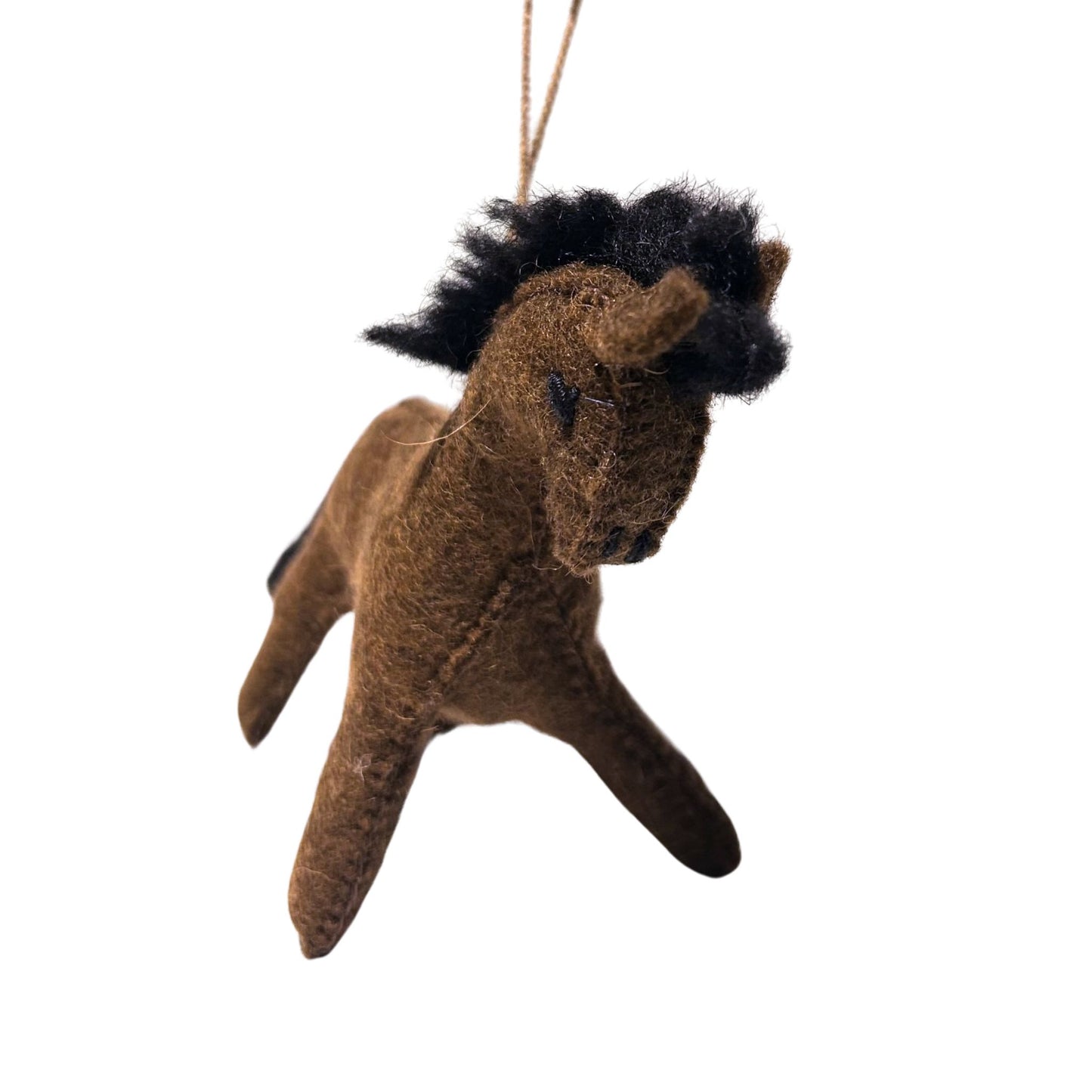 Horse Felted Ornament Cowboy