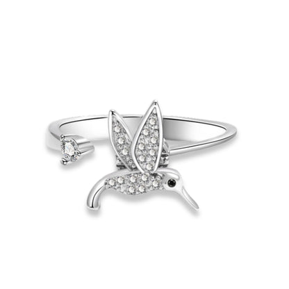 Hummingbird Fidget Silver Ring