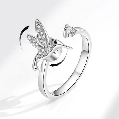 Hummingbird Spinner Ring For Anxiety