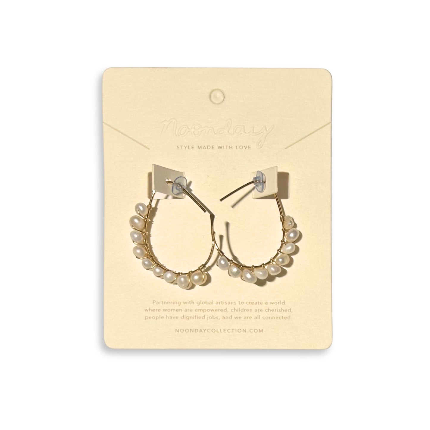 League Hoops gold with pearls