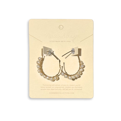 League Hoops gold with pearls