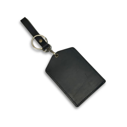 Leather Luggage Tag - Black