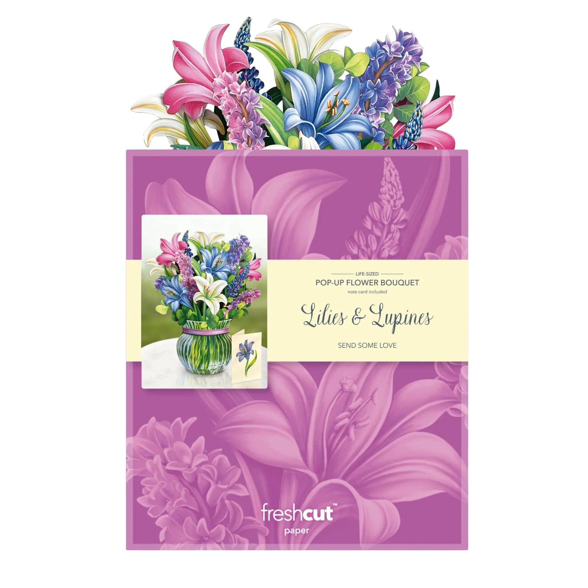 Lilies and Lupines pop-up Flower Bouquet