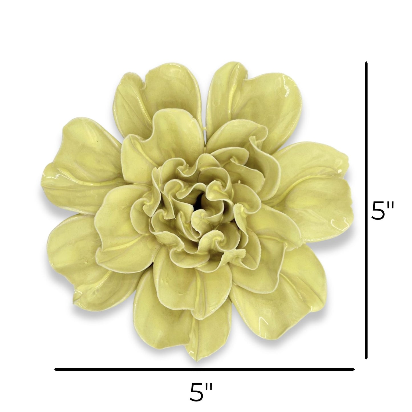 Lime Yellow Larkspur Ceramic Flower