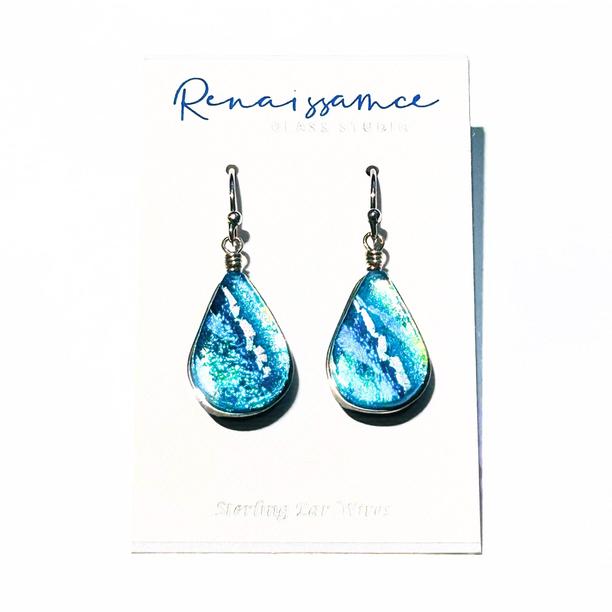 Lotus Earrings in Sea Blue