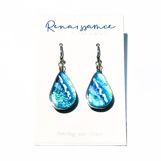 Lotus Earrings in Sea Blue