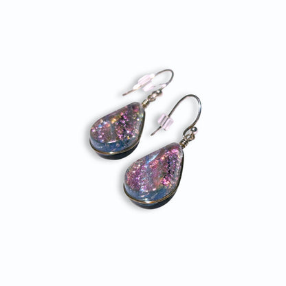 Lotus Earrings - Pink and Blue Drop Earrings