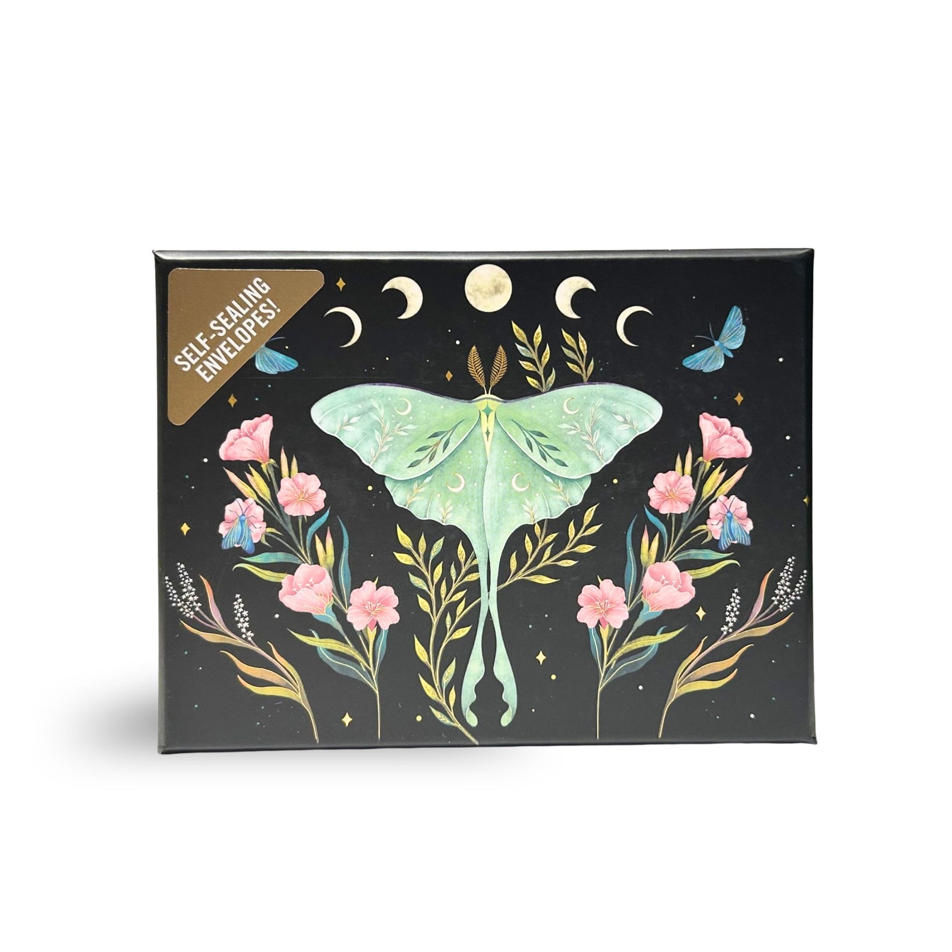 Luna Moth Note Cards with Gold Foil